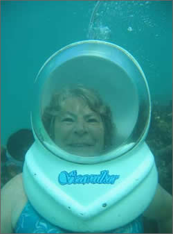 Doreen enjoying the Seawalker Doreen enjoying the Seawalker