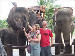 Su and John with an Elephant