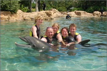 The whole crew with dolphin