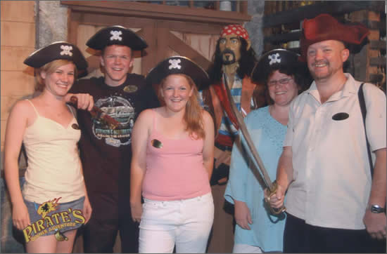 The crew at the Pirates show The crew at the Pirates show