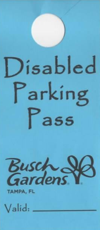 Busch Gardens blue badge Busch Gardens blue badge