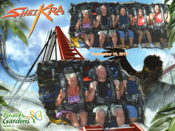 Pat and Gordon riding Sheikra Pat and Gordon riding Sheikra