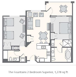 The floorplan of the suite