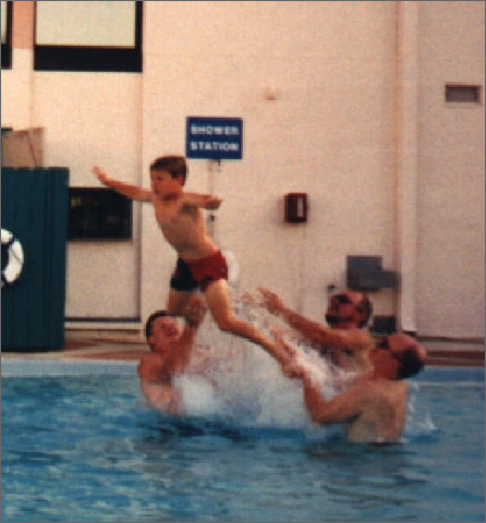 Andrew getting a helping hand during his swimming lesson!